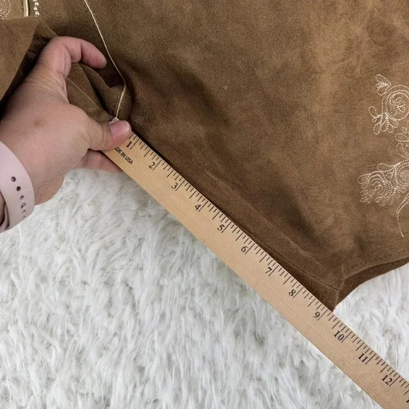 Haus Huberts Lederhosen Shorts Mens 36 52 Brown Suede Leather Embroidered - Picture 7 of 13